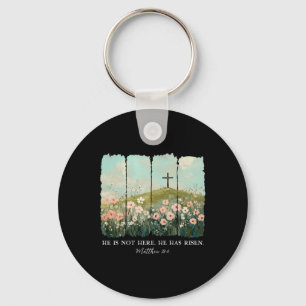 He Is Risen Christian Wildflower Happy Easter Wome Key Ring