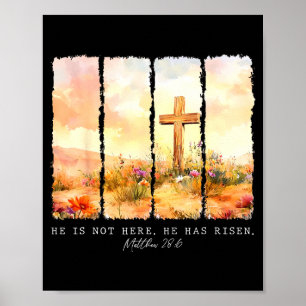 He Is Risen Christian Wildflower Happy Easter Wome Poster