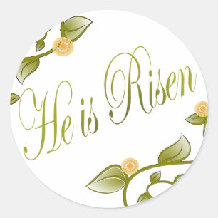 He is Risen Classic Round Sticker
