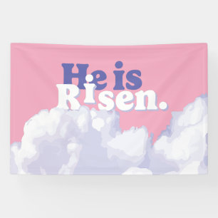 He is Risen Clouds Easter Banner
