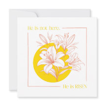 He is RISEN! - Coral + Yellow Lily