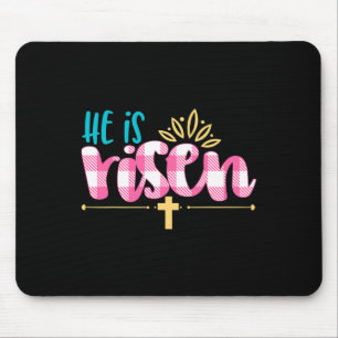 He Is Risen Cross Christian Easter  Mouse Pad