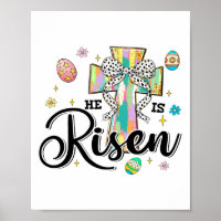 He Is Risen Cross Coquette Bow Eggs Christian East