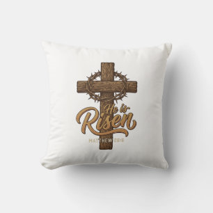 He Is Risen Cross Crown of Thorns Christian Shirt_ Cushion