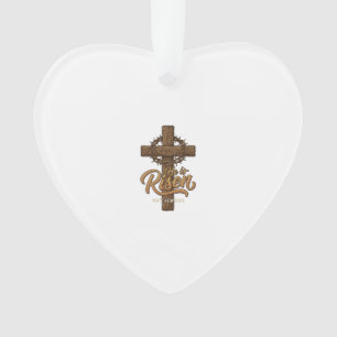 He Is Risen Cross Crown of Thorns Christian Shirt_ Ornament