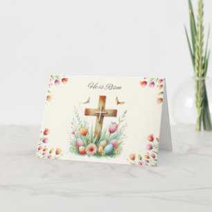 He is Risen Cross Easter Card