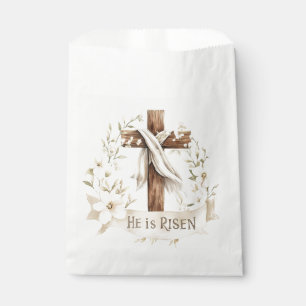 He is Risen Cross   Easter Favour Bag