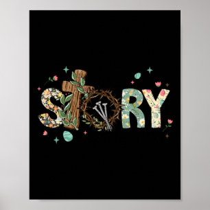 He Is Risen Cross Jesus Easter Day Christians True Poster
