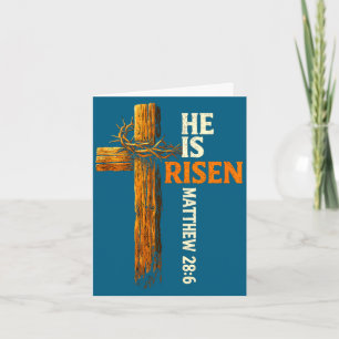 He is risen cross jesus religious christian faith card