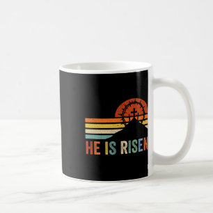 He Is Risen Cross Jesus Religious Easter Day Chris Coffee Mug