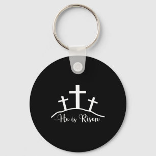 He Is Risen Cross Jesus Religious Easter Day Chris Key Ring