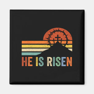 He Is Risen Cross Jesus Religious Easter Day Chris Magnet