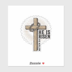 He Is Risen Cross Matthew 28_6 Vintage Christian D