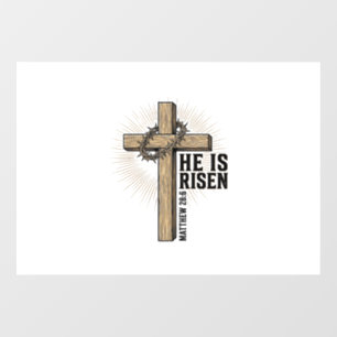 He Is Risen Cross Matthew 28_6 Vintage Christian D