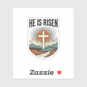 He Is Risen Cross Sunrise Christian Easter Shirt D