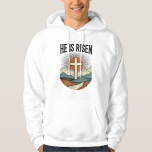 He Is Risen Cross Sunrise Christian Easter Shirt D
