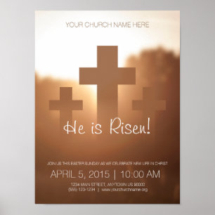 He is Risen! Customisable Easter Sunday Poster