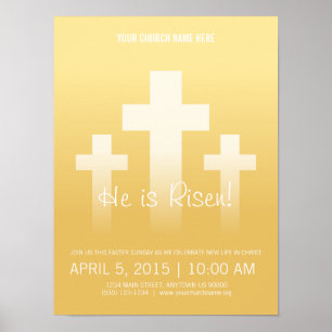 He is Risen! Customizable Easter Sunday Poster