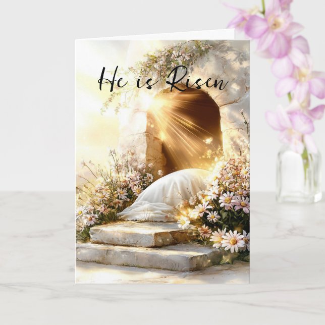 He is Risen Easter Card (Orchid)