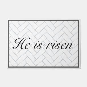 He Is Risen Easter Christian Farmhouse Doormat