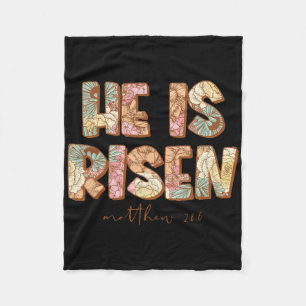 He Is Risen Easter Christian Fleece Blanket