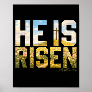 He is Risen Easter Christian Jesus Poster