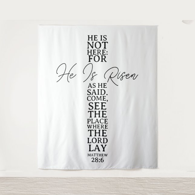 He Is Risen Easter Church Backdrop Tapestry (Front)