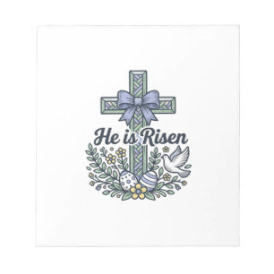 He Is Risen Easter Cross Vintage Vector Notepad