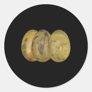 He Is Risen Easter Eggs Jesus Christ Family Rabbit Classic Round Sticker