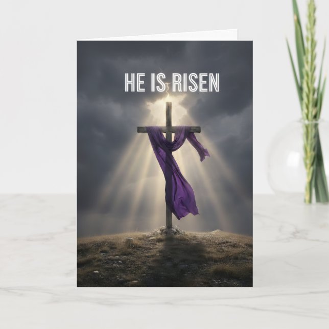 He is Risen! Easter greeting card (Front)
