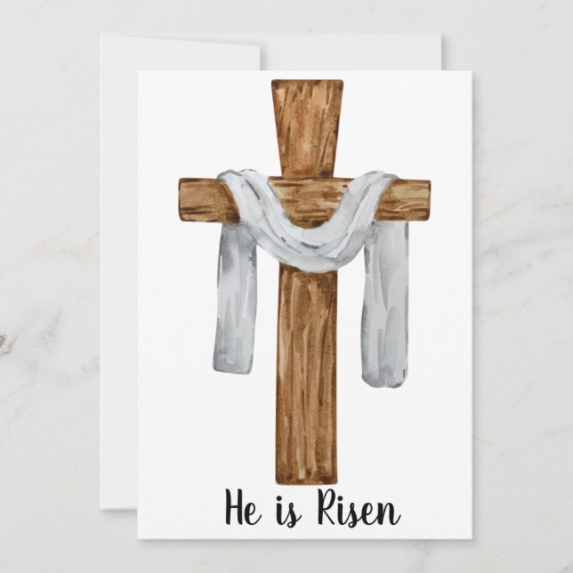 He Is Risen Easter Holiday Card (Front)