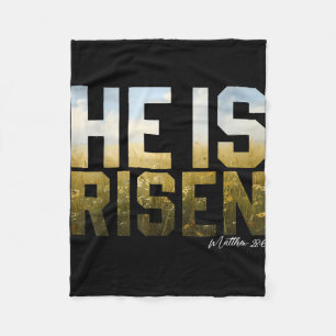 He is risen easter jesus bible verse christian fleece blanket