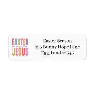 He is risen Easter Jesus God Christian Christians Return Address Label
