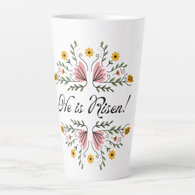 He is Risen Easter  Latte Mug (Front)