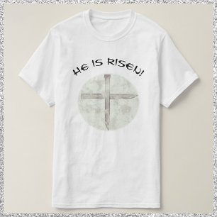He Is Risen Easter Nail Cross T-Shirt