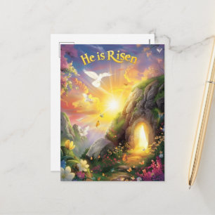 He Is Risen — Easter Resurrection — Luke 24:6  Holiday Postcard