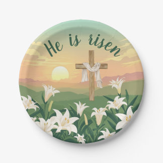 He is risen Easter Resurrection Paper Plate