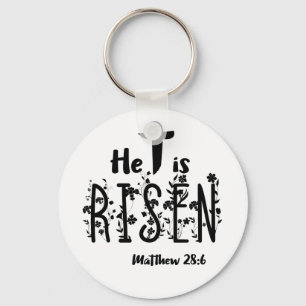 He Is Risen Easter Scripture Key Ring