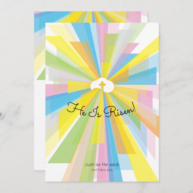 He Is Risen Easter Service Invitations (Front/Back)