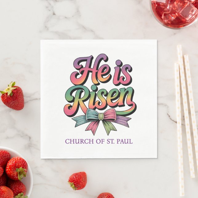 He Is Risen! Easter Sunday Napkin (Insitu)