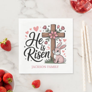 He is Risen! Easter Sunday Paper Napkin