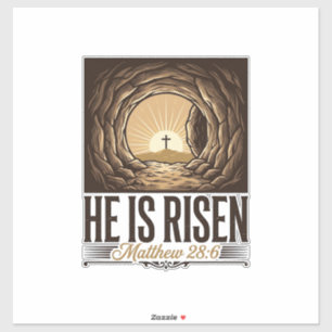 He Is Risen Easter Tomb Cross Vintage Christian Sh