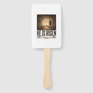 He Is Risen Easter Tomb Cross Vintage Christian Sh Hand Fan