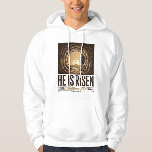 He Is Risen Easter Tomb Cross Vintage Christian Sh Hoodie