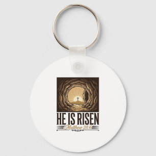 He Is Risen Easter Tomb Cross Vintage Christian Sh Key Ring