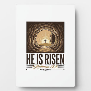 He Is Risen Easter Tomb Cross Vintage Christian Sh Plaque