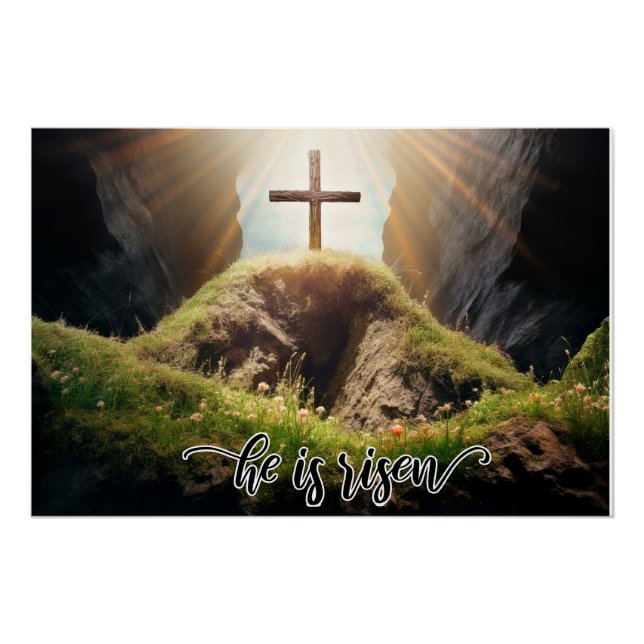 He is risen, empty tomb, poster (Front)