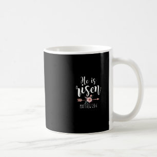 He Is Risen Floral Arrow Easter Christian Women Te Coffee Mug