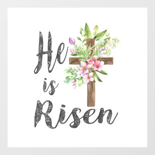 He is Risen Floral Cross Vintage Happy Easter T-Sh