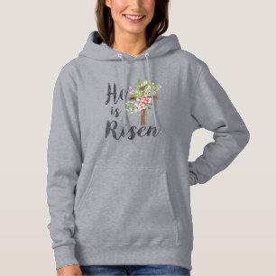 He is Risen Floral Cross Vintage Happy Easter T-Sh Hoodie